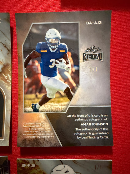 Amar Johnson Leaf Metal Optichrome Auto 1/1 Lot Super Gold Back Cracked Ice