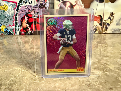 2026 Leaf Metal Football Riley Leonard 1950 Pink Shimmer 6/6 Bookend