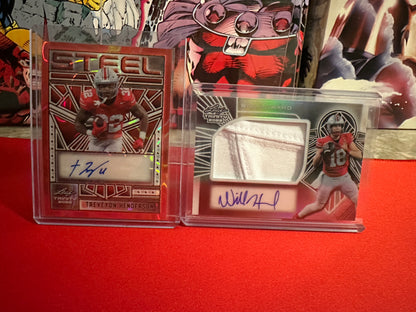 2025 Leaf Trinity Steel Auto 1/1 TreVeyon Henderson + Will Howard + Jamier Brown