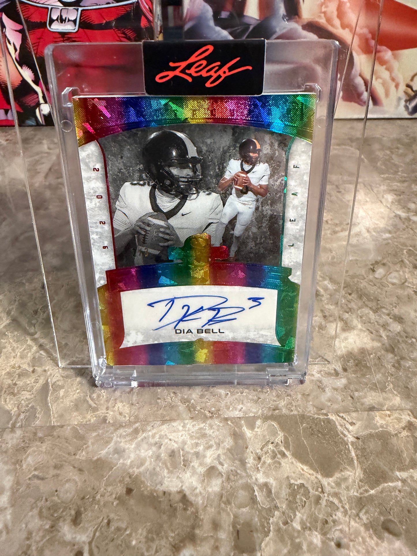2026 Leaf Spectacular Football Futures Dia Bell Rainbow /3 Auto
