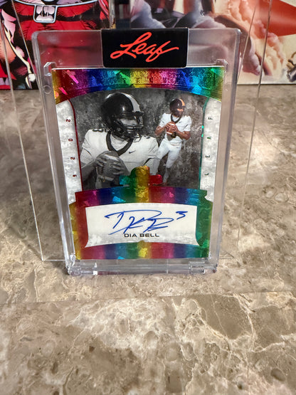 2026 Leaf Spectacular Football Futures Dia Bell Rainbow /3 Auto