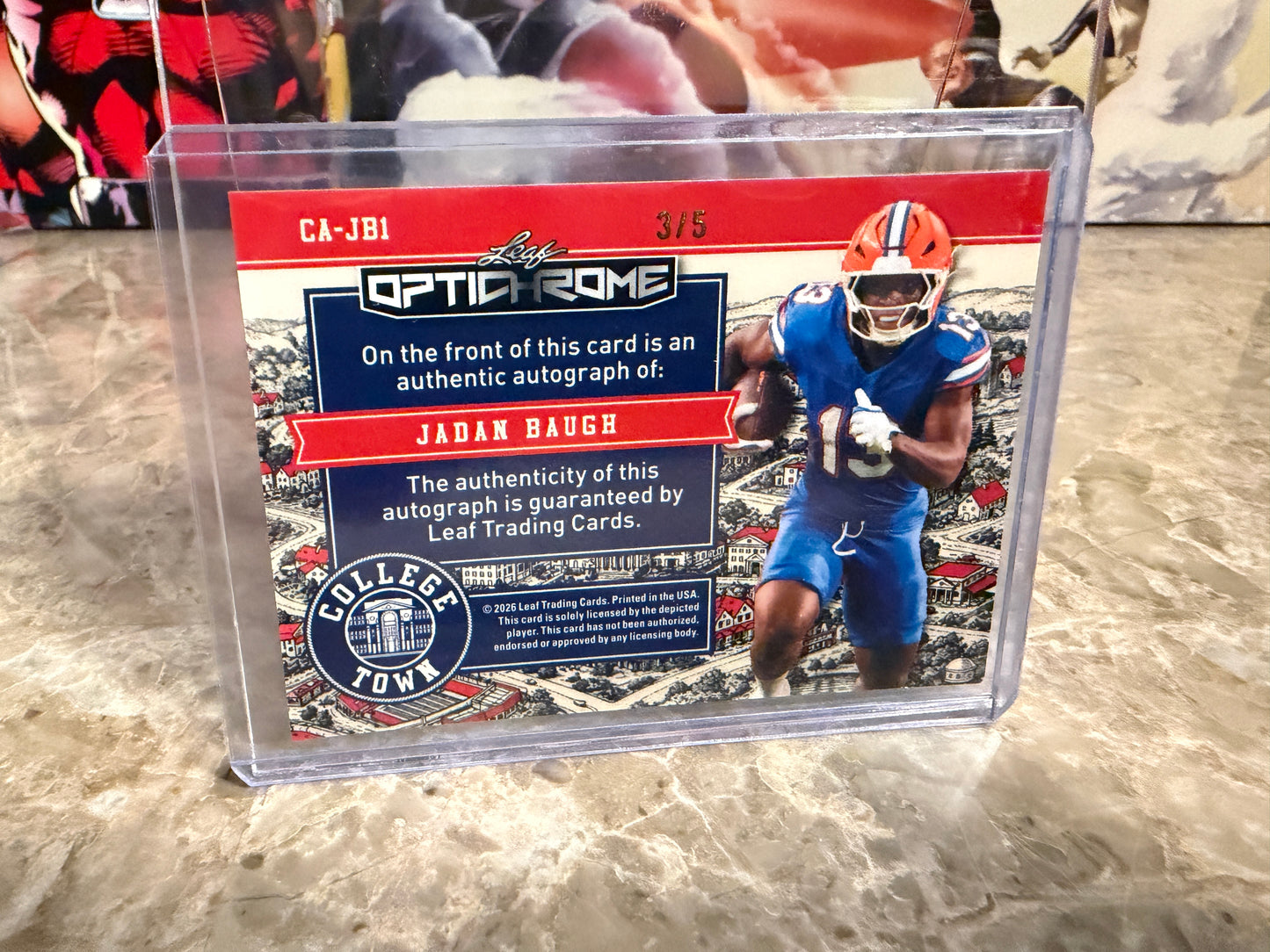 2026 Leaf Optichrome Jadan Baugh College Town Blue Color Match Auto /5