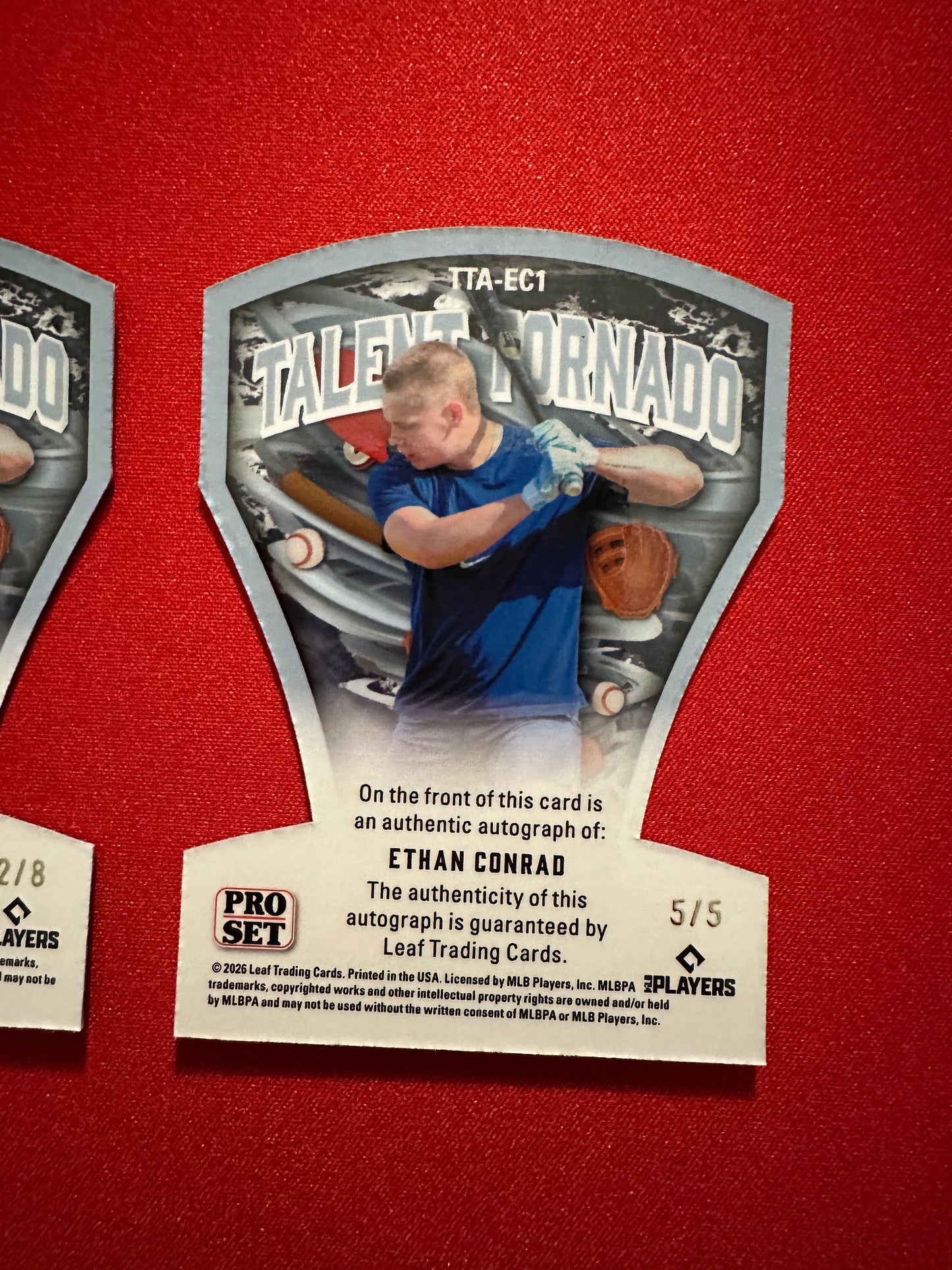 Ethan Conrad 2026 Pro Set Talent Tornado Lot /5 Blue AUTO & /8 Platinum