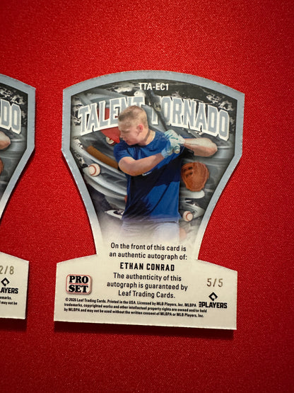 Ethan Conrad 2026 Pro Set Talent Tornado Lot /5 Blue AUTO & /8 Platinum