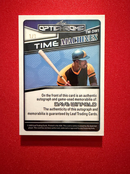 2025 Leaf Optichrome Baseball Dave Winfield Time Machines Patch Auto Crystal 1/1