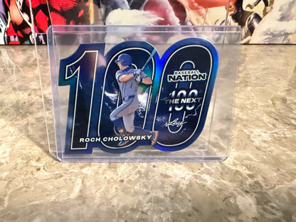 Roch Cholowsky 2026 Leaf Baseball Nation The Next 100 Blue Prismatic /49