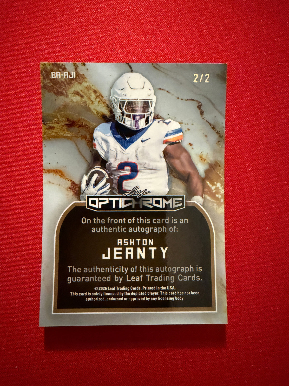 2026 Leaf Optichrome Ashton Jeanty Auto Black Shimmer /2