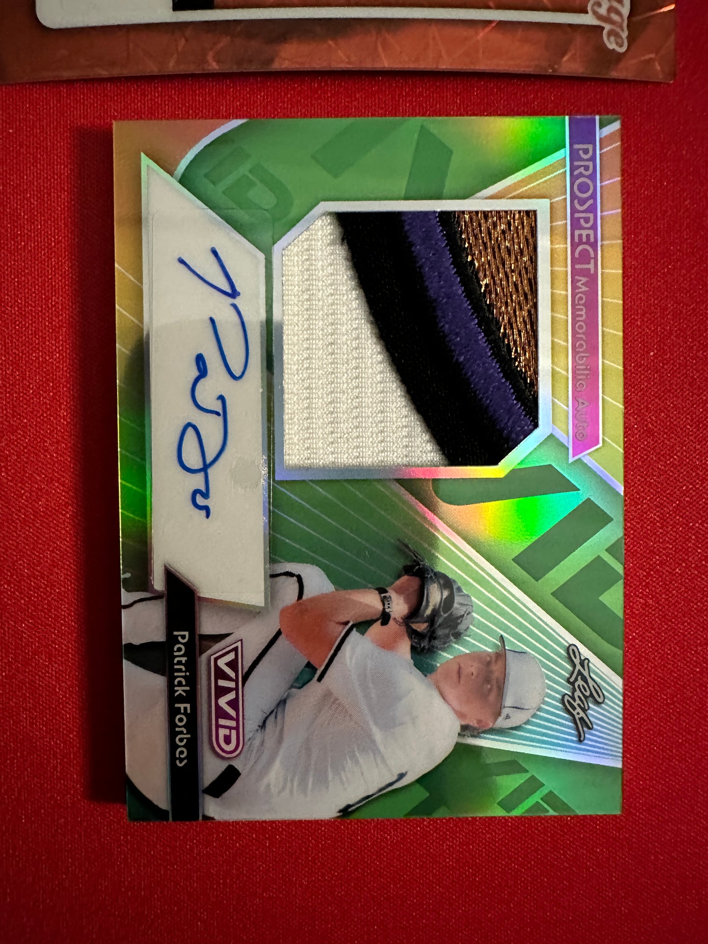 2026 Leaf Pro Set Patrick Forbes 1/1 Auto & Vivid Patch Auto /25 2-Card Lot