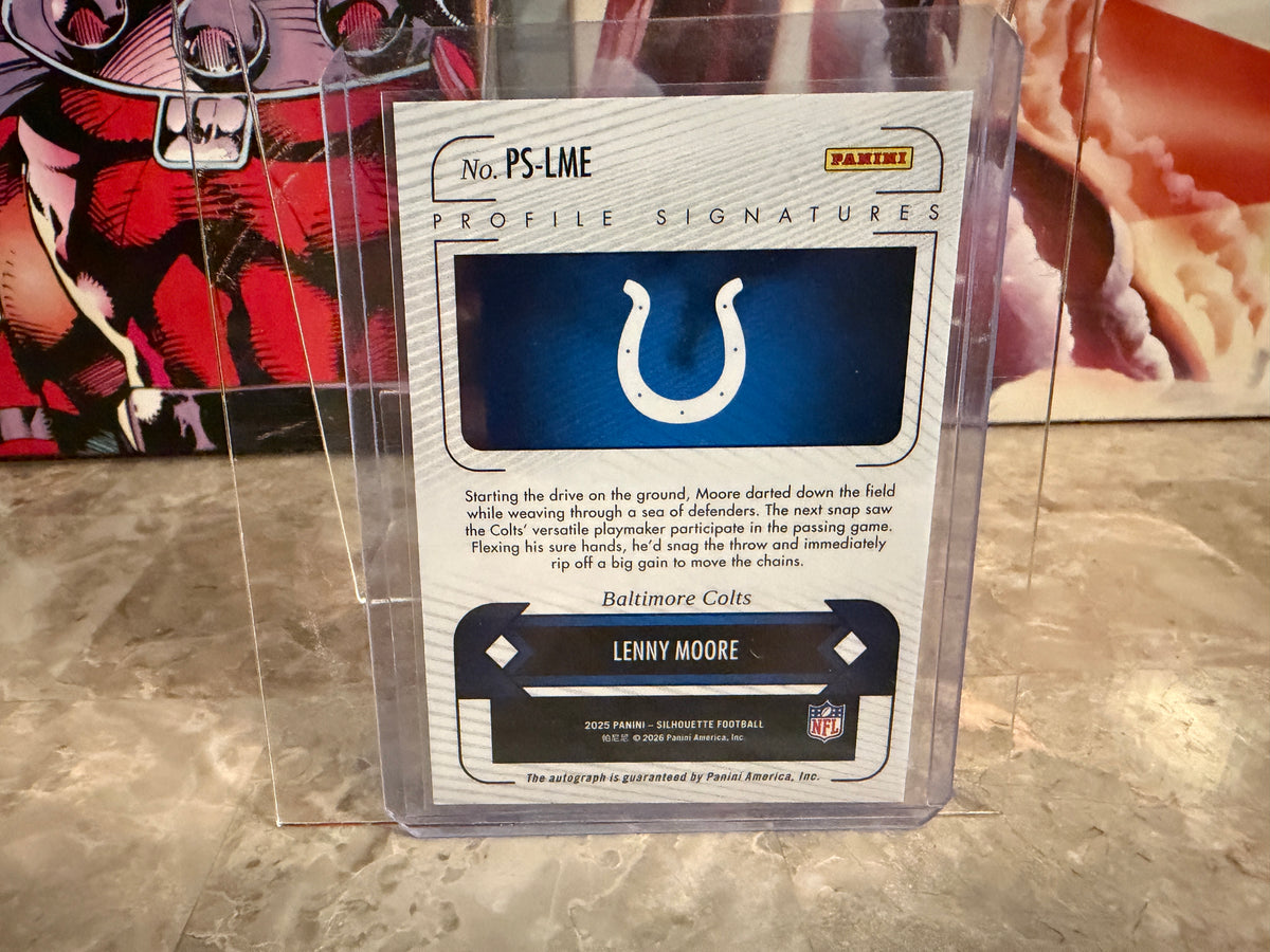 Lenny Moore 2025 Panini Silhouette Football Profile Signatures Auto /99