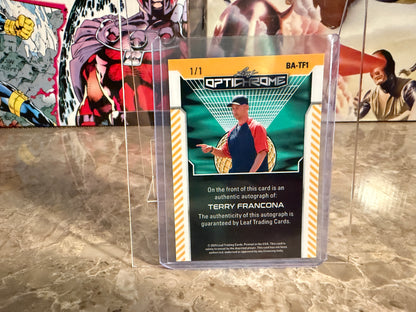 Terry Francona 2025 Leaf Optichrome Baseball Base Auto Gold Lava 1/1