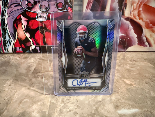 Wonderful “Champ” Monds 2026 Leaf Trinity Football Metal On-Card 1/10 Bookend