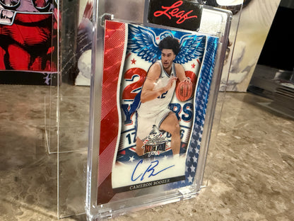 Cameron Boozer 2026 Leaf Metal Independence Day Base 250th RWB Silver Circles 1/1
