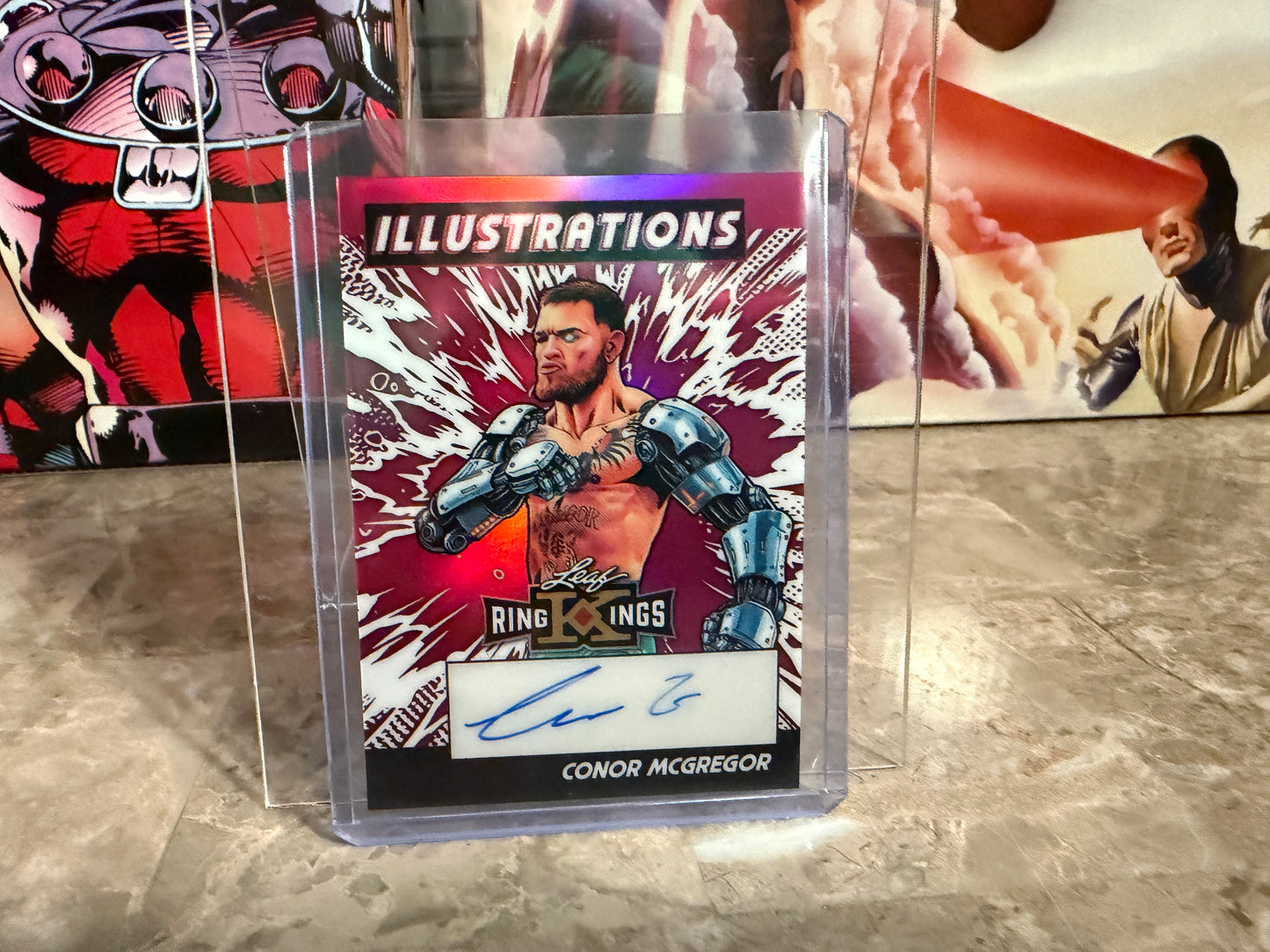 Connor McGregor 2026 Leaf Metal Ring Kings Illustrated Pink /6
