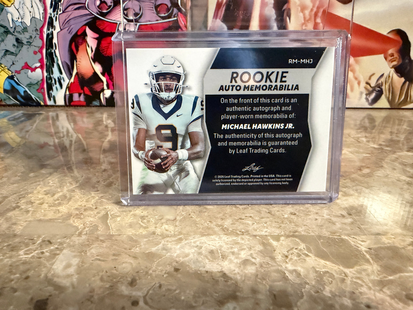 Michael Hawkins Jr. 2026 Leaf Trinity Rookie Auto Mem Multicolor Patch /10
