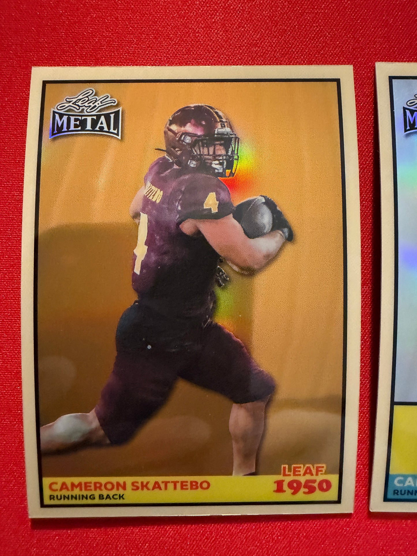 2026 Leaf Metal Football Cam Skattebo 1950 Gold Auto 1/1 Lot