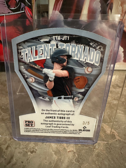 James Tibbs III 2026 Pro Set Talent Tornado Blue Die-Cut AUTO 3/5 Dodgers