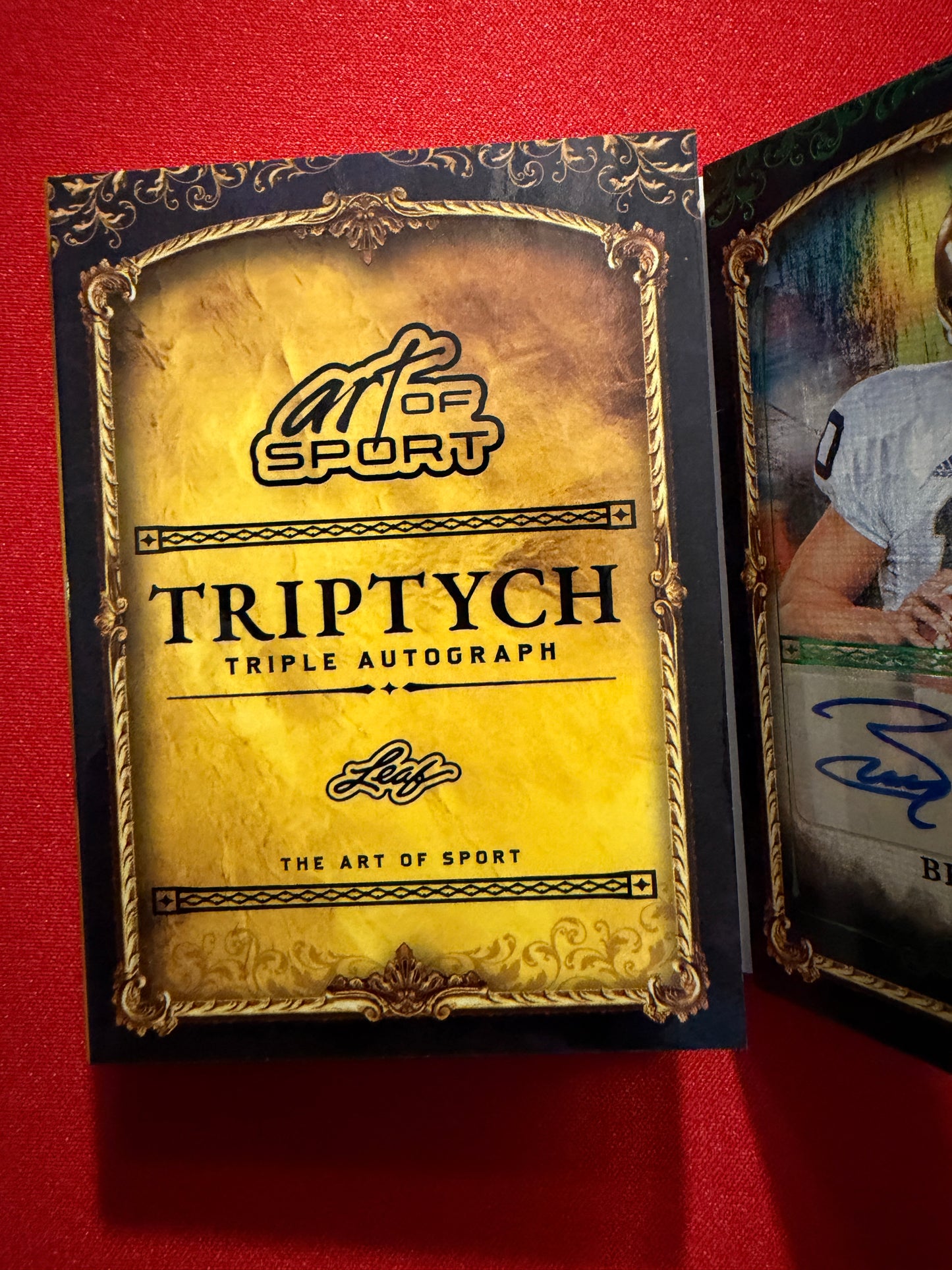 2026 Leaf Art of Sport Notre Dame Triptych Triple Auto Booklet Montana Mirer Quinn Green /5