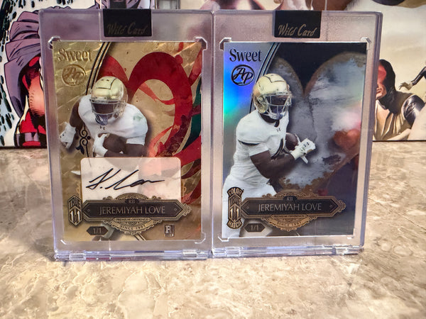 (2026/06/22) Jeremiyah Love 2026 Wild Card Wild Art 1/1 Gold Vinyl Color Match Auto Lot