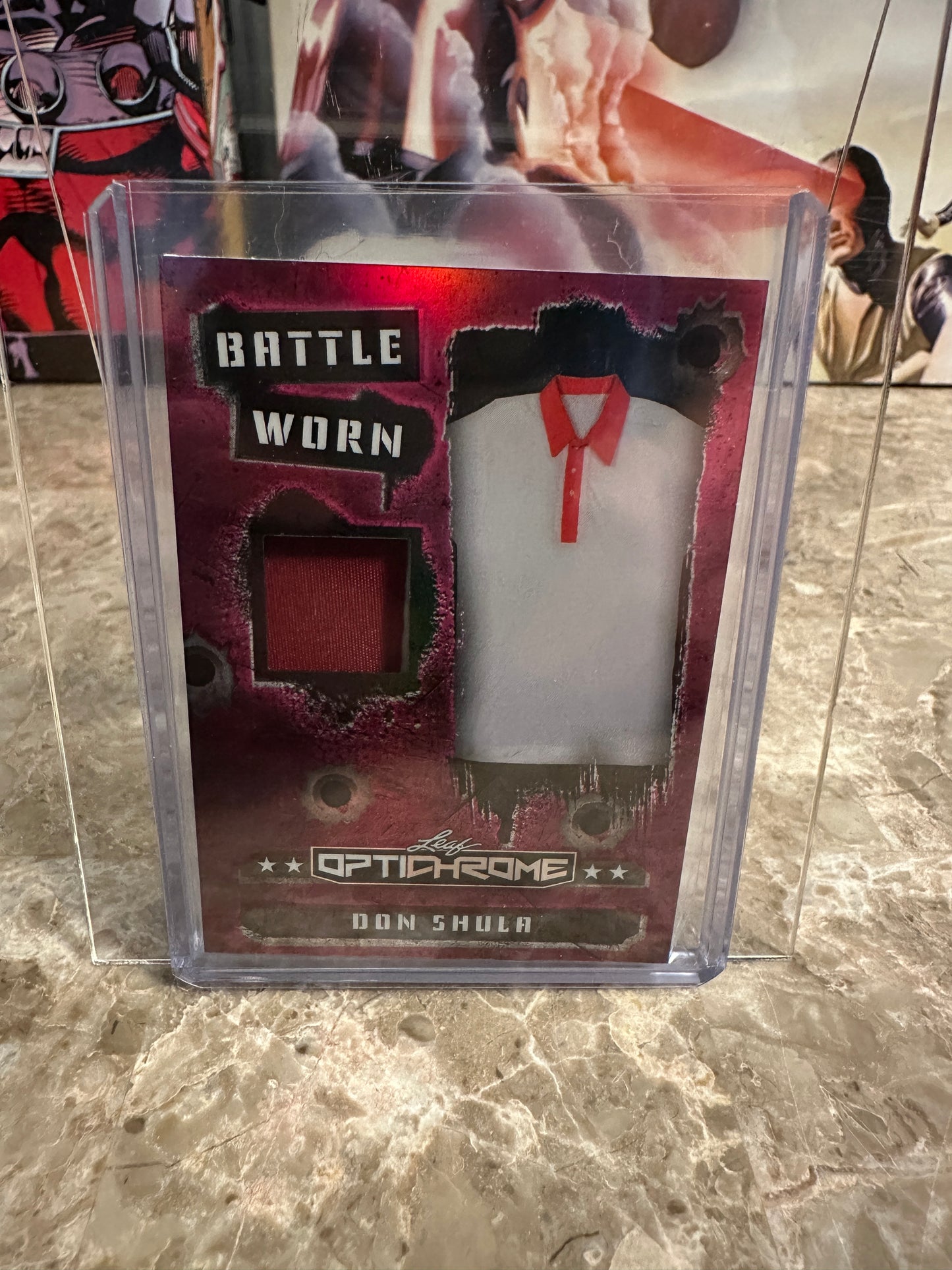 2026 Leaf Optichrome Football Battle Worn Don Shula Pink Prismatic Game-Used Memorabilia /6