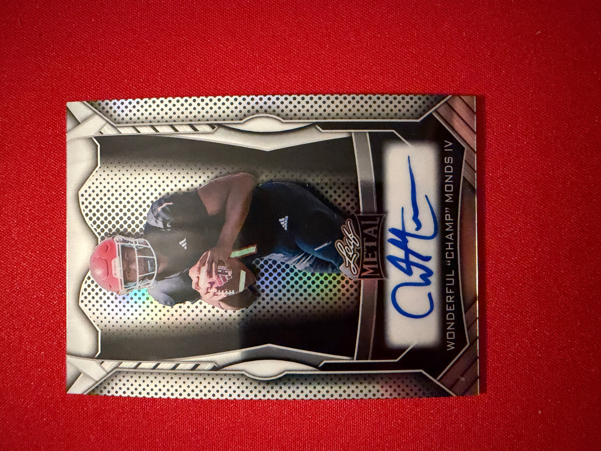 Wonderful “Champ” Monds 2026 Leaf Trinity Football Metal On-Card 1/10 Bookend