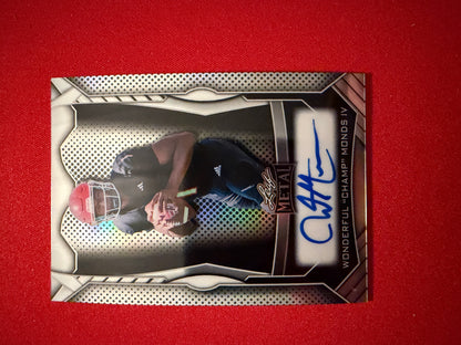 Wonderful “Champ” Monds 2026 Leaf Trinity Football Metal On-Card 1/10 Bookend