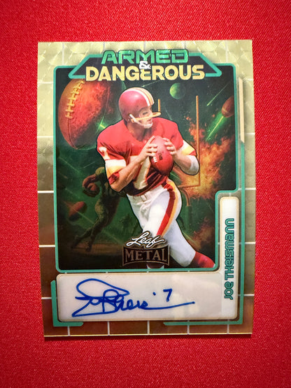 2026 Leaf Metal Joe Theismann Auto Armed & Dangerous Gold Super Prismatic 1/1