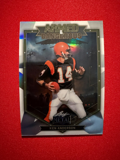 2026 Leaf Metal Football Ken Anderson Armed & Dangerous Silver War /12