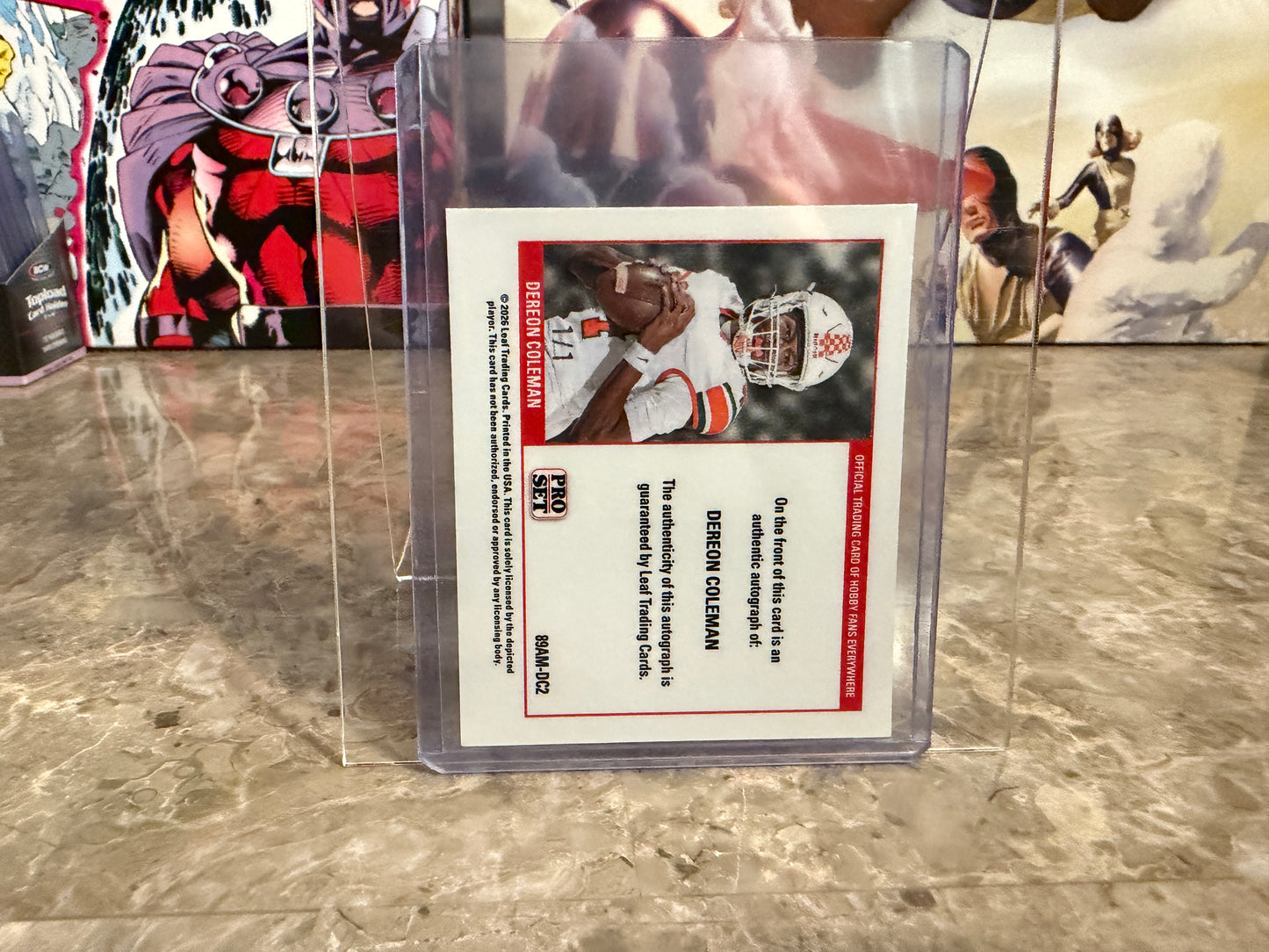 2026 Leaf Pro Set Metal Football Dereon Coleman 1989 Mini Auto Red Flood 1/1