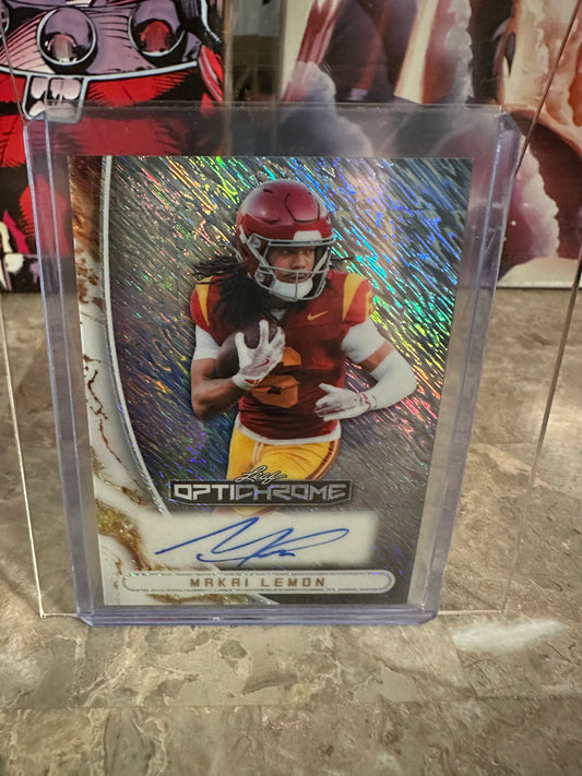 2026 Leaf Optichrome Makai Lemon SILVER SHIMMER AUTO /9 Eagles 1st Rd BA-ML1