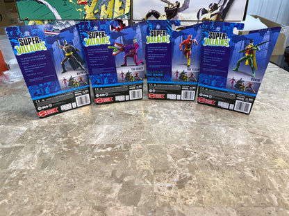 🦇 Mattel DC Comics Series 01 Action Figure Lot - Set of 4 (Batman, Joker, Flash, Robin)