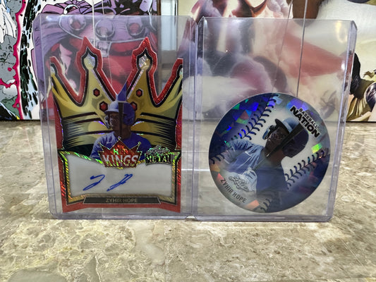 2026 Leaf Metal Zyhir Hope HIT KINGS Auto 1/1 RED SHIMMER + Baseball Nation /35