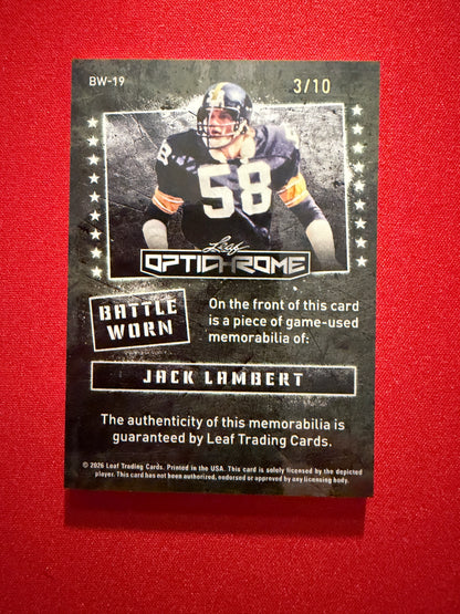 2026 Leaf Optichrome Football Battle Worn Jack Lambert Game-Used /10