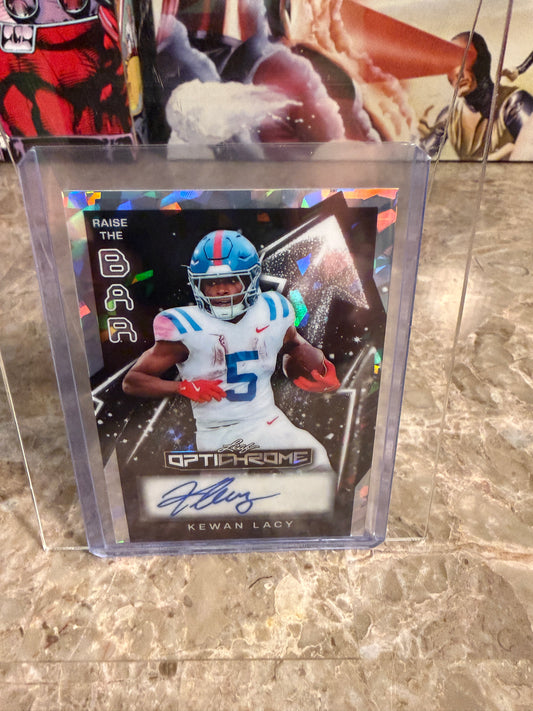 2026 Leaf Optichrome Kewan Lacy Raise The Bar Silver Crystal Auto /10 Ole Miss