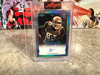 2026 Leaf Art of Sport Chad Johnson Grisaille Auto Platinum /7