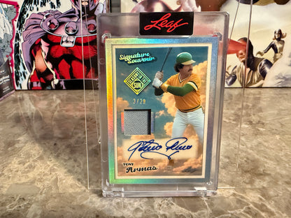 Tony Armas 2026 Leaf Seasons In the Sun Signature Souvenir Auto Relic Silver /20
