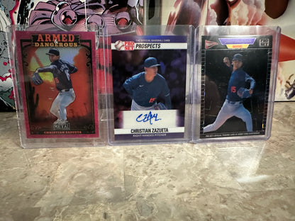 2026 Pro Set Christian Zazueta Black Lazer 1/1 & Purple Auto /8 Leaf Metal /6 Lot