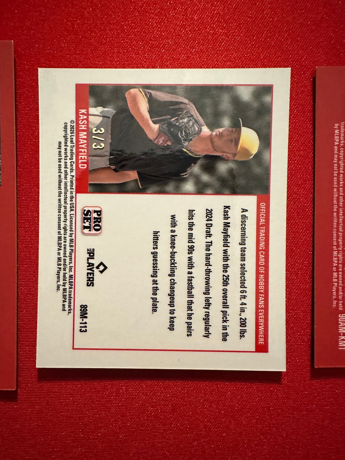 Kash Mayfield 2026 Leaf Pro Set 1/1 Platinum Lazer Mini AUTO Green /3 & /20 LOT