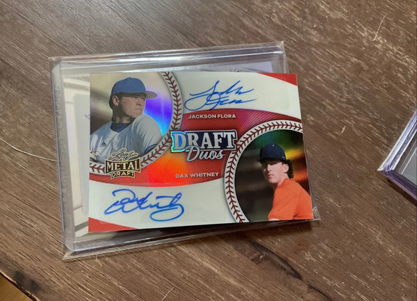 (2026/07/22) 2026 Leaf Metal Draft Edition Baseball Draft Duos Jackson Flora / Dax Whitney /8