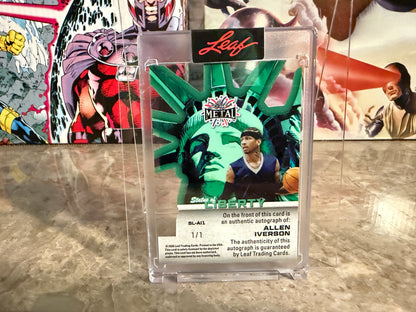 Allen Iverson 2026 Leaf Metal Independence Day Statue Liberty Auto Red Crystal 1/1
