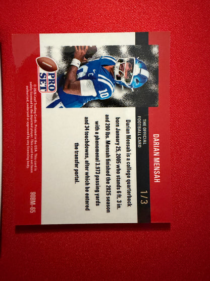 Darian Mensah 2026 Leaf Pro Set Metal Football 1989 Auto 1990 Mini Base Color Match
