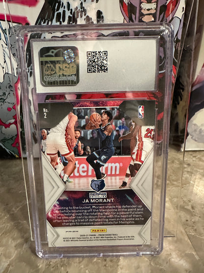 Ja Morant #2 CSG 9.5 Mint+ (2020-21 Panini Prizm Fireworks) - Fast Break