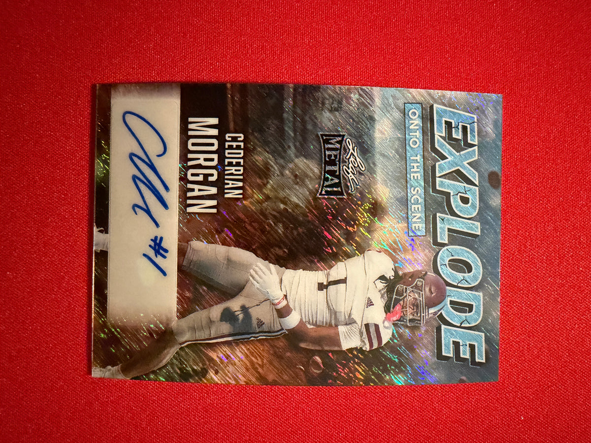 Cederian Morgan 2026 Leaf Metal Football Explode Onto The Scene Auto Platinum /8