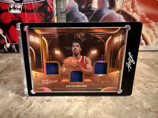 Julius Irving 2026 Leaf City of Champions Materials Triple Game-Used /5
