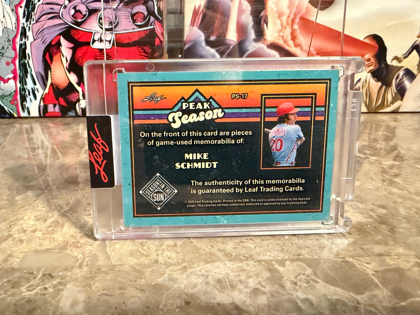 Mike Schmidt 2026 Leaf Seasons In the Sun Peak Season Die-Cut Swatch Green 7/7