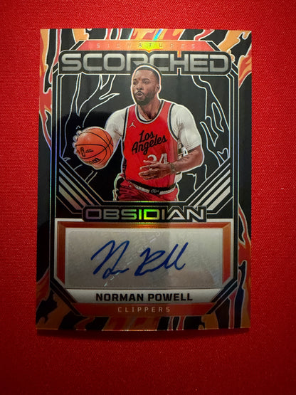 Norman Powell 2024-25 Panini Obsidian Basketball Scorched Auto Electric Etch /149
