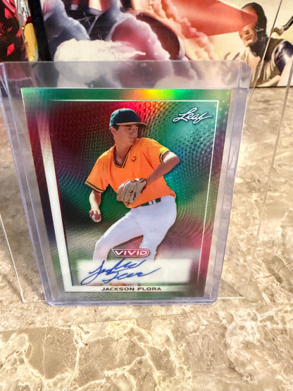2026 Leaf Vivid Baseball Jackson Flora Auto /10 Green