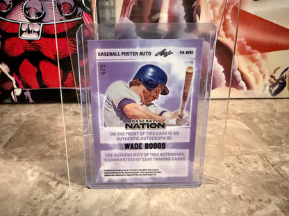 2026 Leaf Baseball Nation Wade Boggs Poster Auto Green Cracked Ice /5