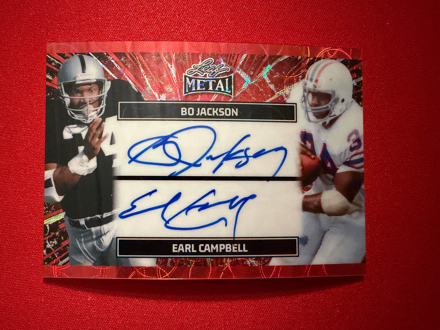 2026 Leaf Pro Set Metal Bo Jackson Earl Campbell On-Card Auto Scope /3