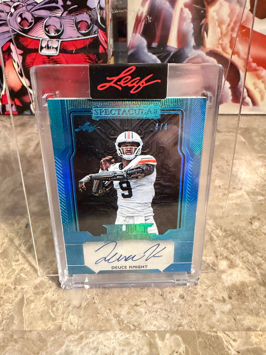 2026 Leaf Spectacular Football Built Different Deuce Knight Auto /4