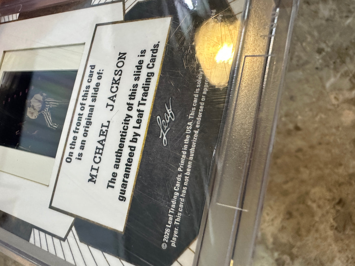 2026 Leaf Slideshow Michael Jackson Encased Rock Slides Insert MJ